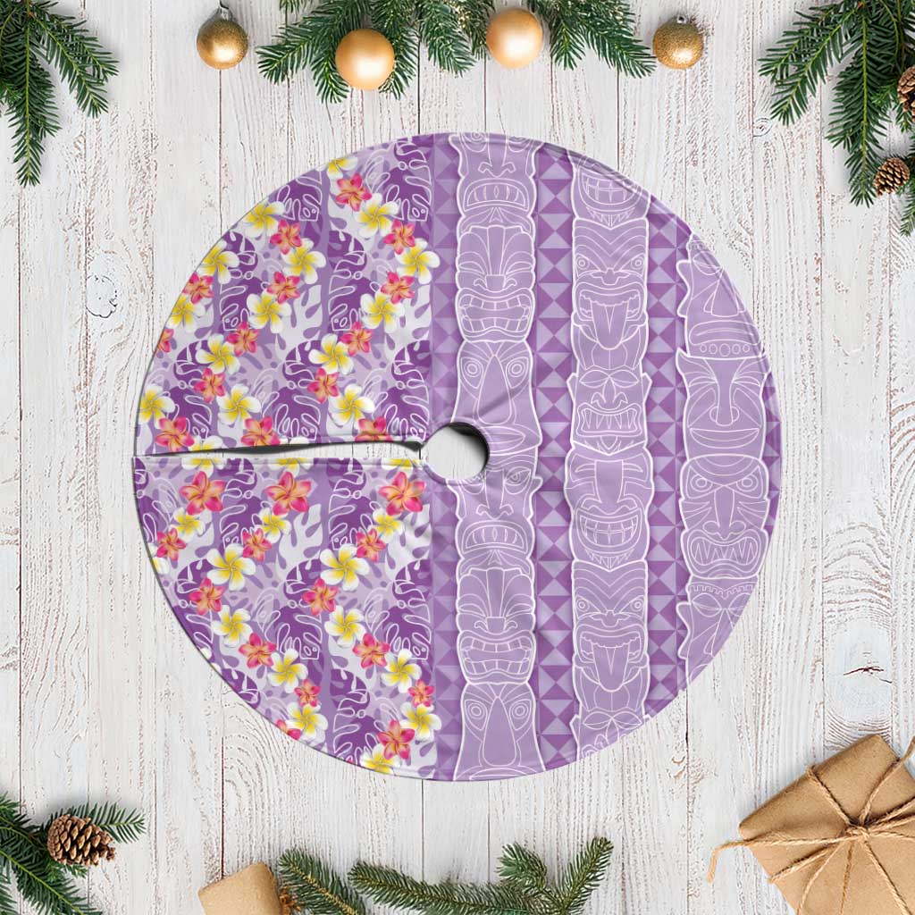 Lush Lilac Aloha Hawaii Tiki Tree Skirt Tropical Plumeria - Seamless Style