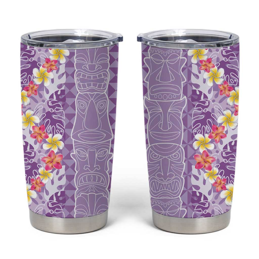 Lush Lilac Aloha Hawaii Tiki Tumbler Cup Tropical Plumeria - Seamless Style