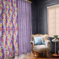 Lush Lilac Aloha Hawaii Tiki Window Curtain Tropical Plumeria - Seamless Style LT14 - Polynesian Pride