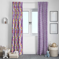 Lush Lilac Aloha Hawaii Tiki Window Curtain Tropical Plumeria - Seamless Style LT14 - Polynesian Pride