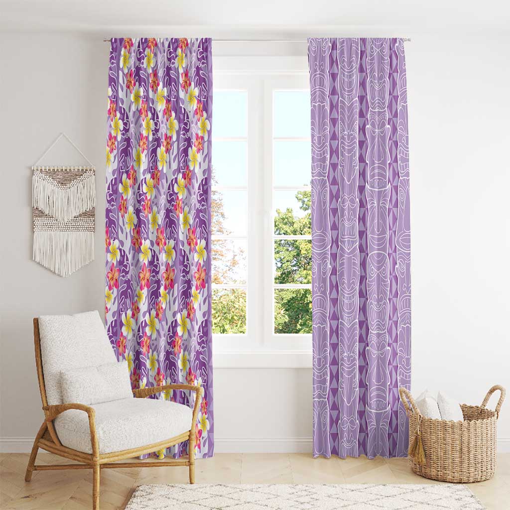 Lush Lilac Aloha Hawaii Tiki Window Curtain Tropical Plumeria - Seamless Style LT14 - Polynesian Pride