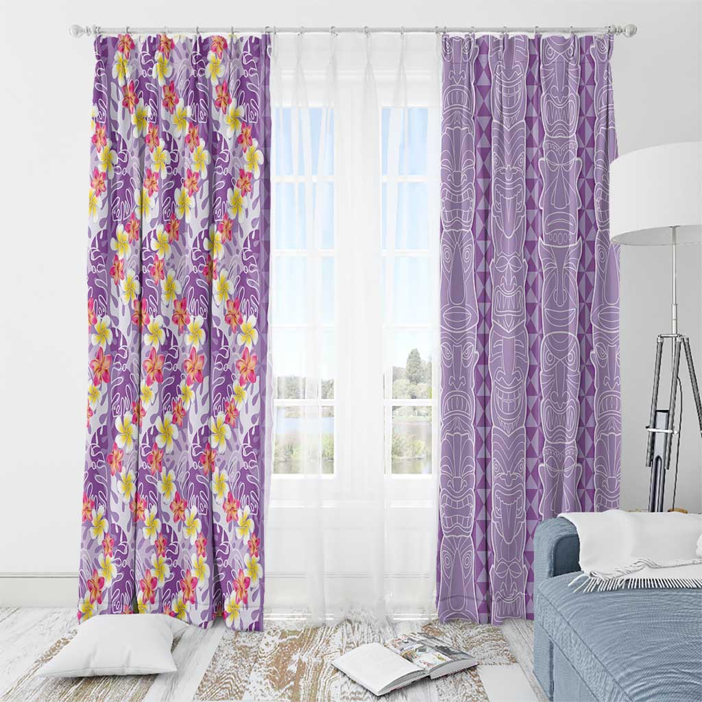 Lush Lilac Aloha Hawaii Tiki Window Curtain Tropical Plumeria - Seamless Style LT14 - Polynesian Pride