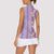 Lush Lilac Aloha Hawaii Tiki Women Sleeveless Polo Shirt Tropical Plumeria - Seamless Style