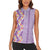 Lush Lilac Aloha Hawaii Tiki Women Sleeveless Polo Shirt Tropical Plumeria - Seamless Style