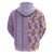 Lush Lilac Aloha Hawaii Tiki Zip Hoodie Tropical Plumeria - Seamless Style