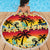 Tropical Islands Sunset Hawaii Beach Blanket Go Surfing With Hula Girl - Summer Vibes