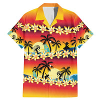 Tropical Islands Sunset Hawaii Family Matching Mermaid Dress and Hawaiian Shirt Go Surfing With Hula Girl - Summer Vibes