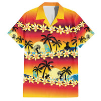 Tropical Islands Sunset Hawaii Family Matching Puletasi and Hawaiian Shirt Go Surfing With Hula Girl - Summer Vibes