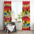 Tropical Islands Sunset Hawaii Window Curtain Go Surfing With Hula Girl - Summer Vibes