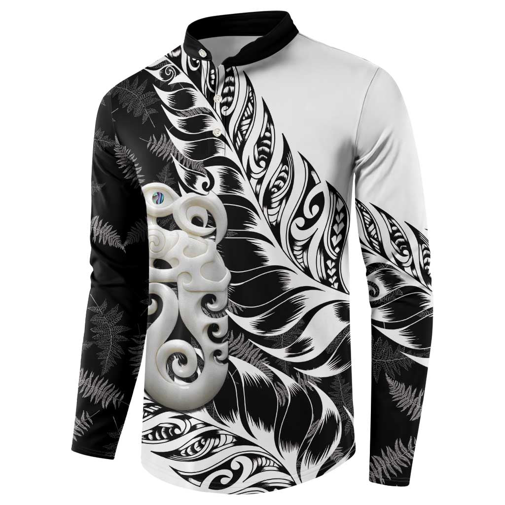 Aotearoa Manaia NZ Maori Silver Fern Button Sweatshirt LT14 - Polynesian Pride
