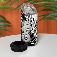 Aotearoa Manaia NZ Maori Silver Fern 4 in 1 Can Cooler Tumbler LT14 - Polynesian Pride