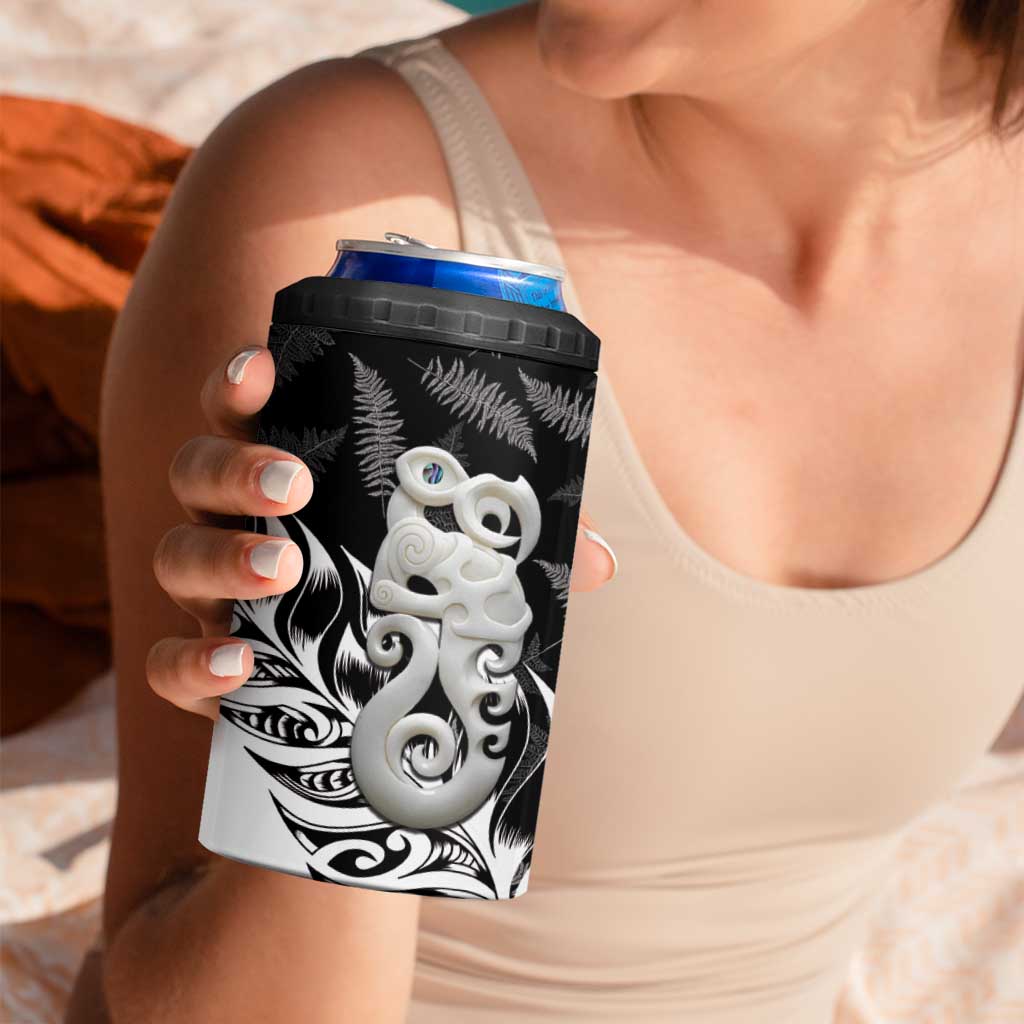 Aotearoa Manaia NZ Maori Silver Fern 4 in 1 Can Cooler Tumbler LT14 - Polynesian Pride