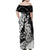 Aotearoa Manaia NZ Maori Silver Fern Family Matching Off Shoulder Maxi Dress and Hawaiian Shirt