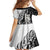 Aotearoa Manaia NZ Maori Silver Fern Family Matching Off Shoulder Short Dress and Hawaiian Shirt