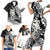 Aotearoa Manaia NZ Maori Silver Fern Family Matching Short Sleeve Bodycon Dress and Hawaiian Shirt