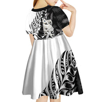 Aotearoa Manaia NZ Maori Silver Fern Kid Short Sleeve Dress
