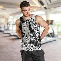 Aotearoa Manaia NZ Maori Silver Fern Men Tank Top LT14 Black - Polynesian Pride