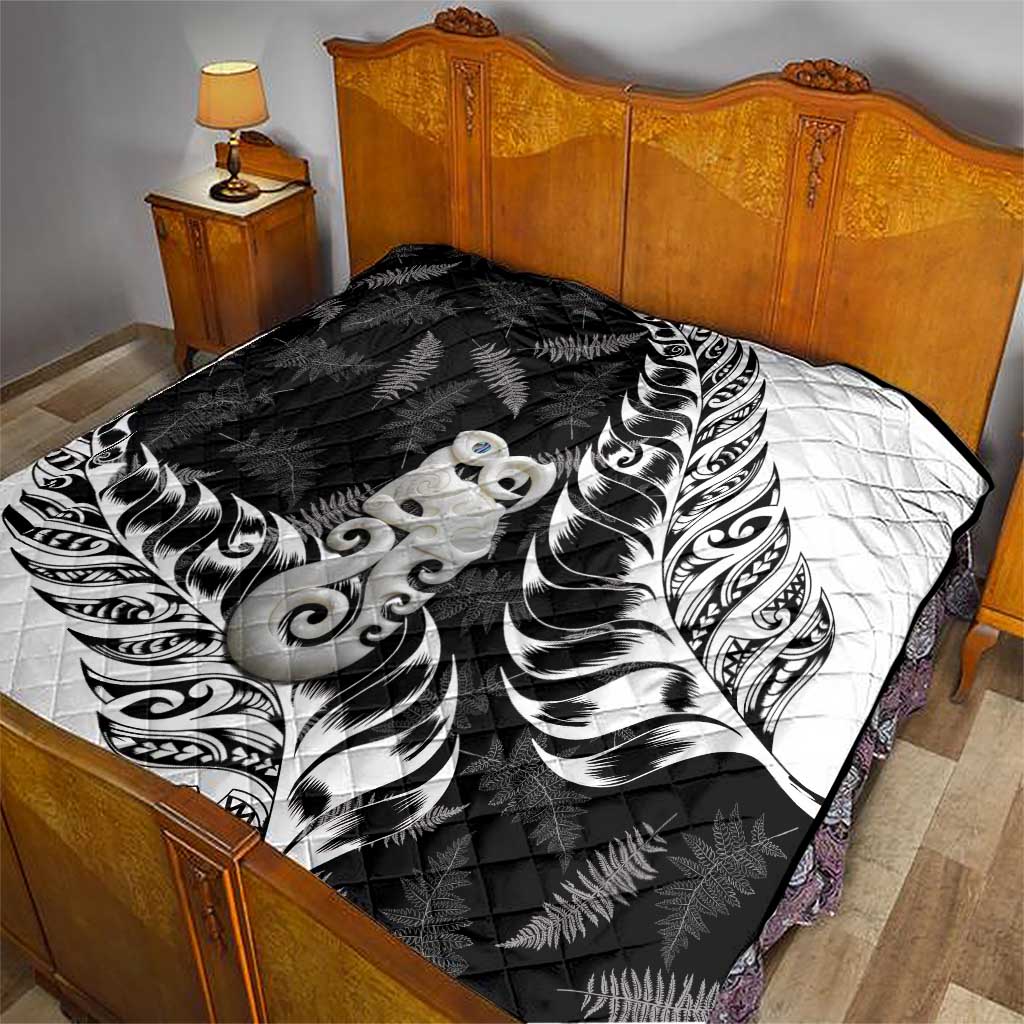 Aotearoa Manaia NZ Maori Silver Fern Quilt
