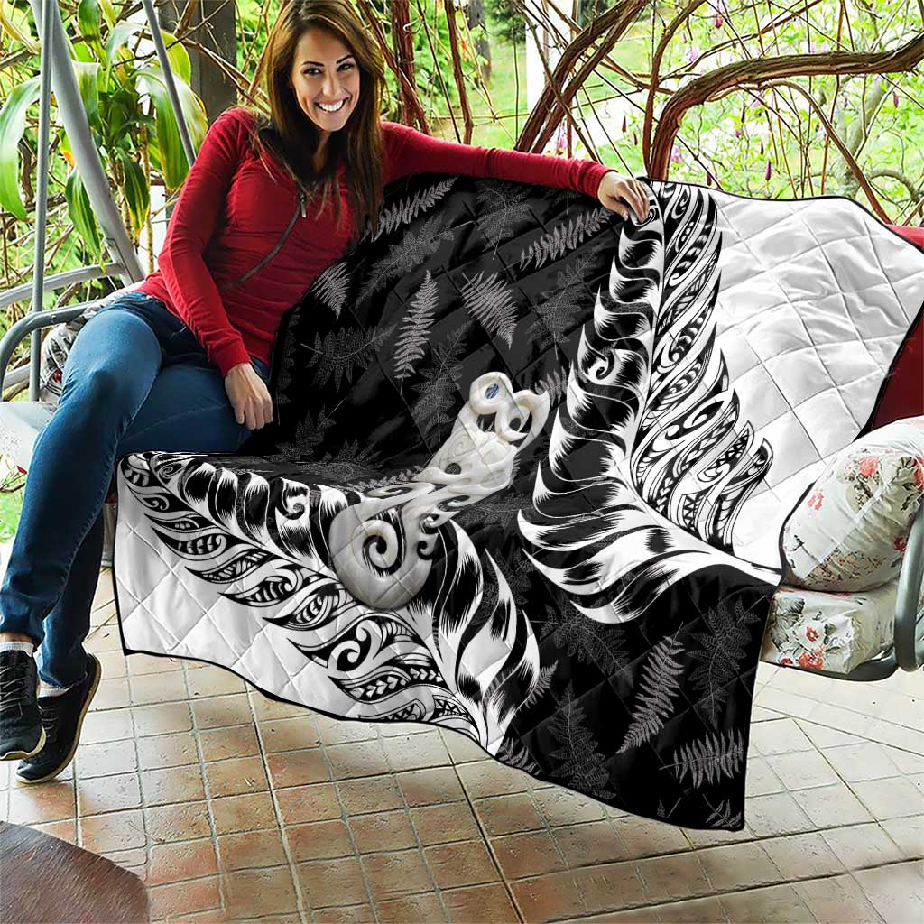 Aotearoa Manaia NZ Maori Silver Fern Quilt