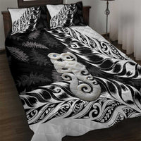 Aotearoa Manaia NZ Maori Silver Fern Quilt Bed Set LT14 Black - Polynesian Pride