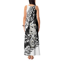 Aotearoa Manaia NZ Maori Silver Fern Tank Maxi Dress LT14 - Polynesian Pride