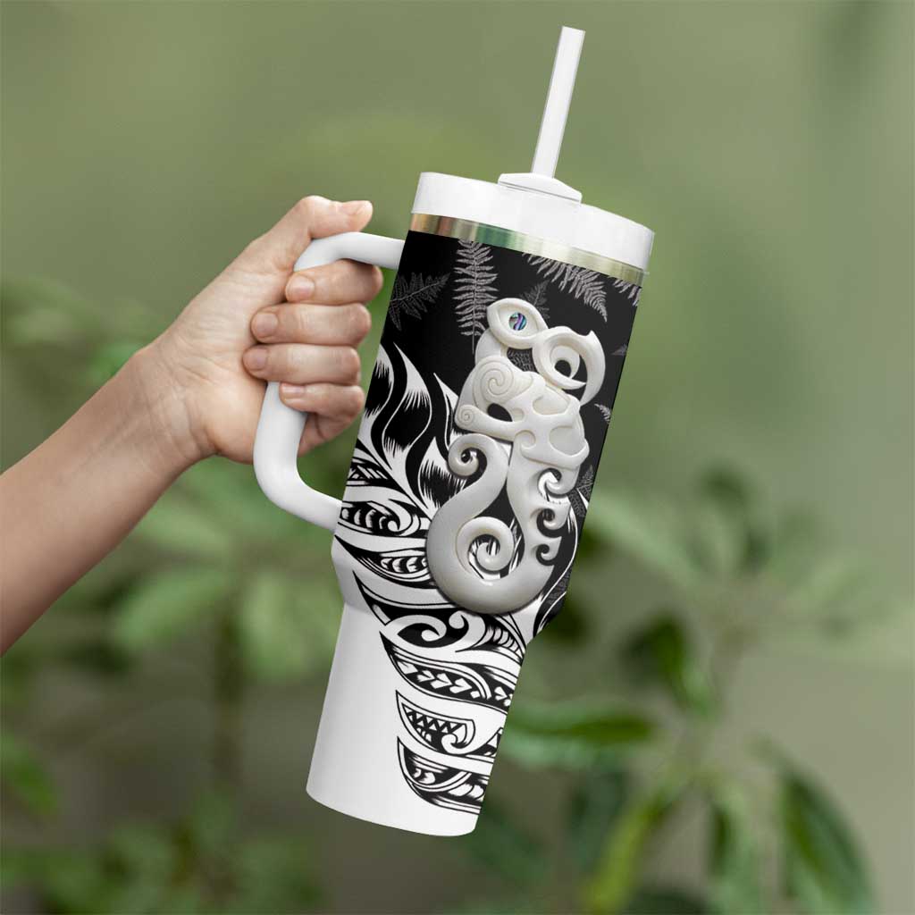 Aotearoa Manaia NZ Maori Silver Fern Tumbler With Handle LT14 - Polynesian Pride