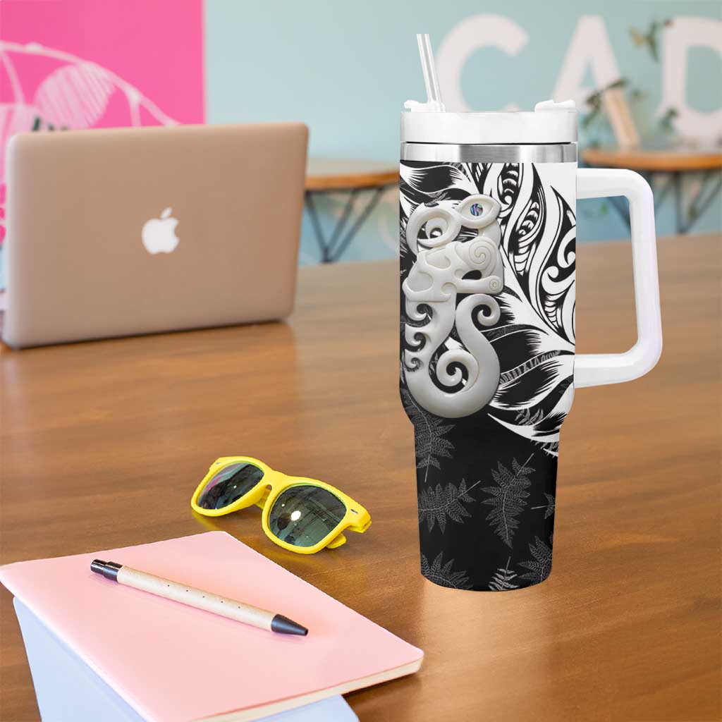 Aotearoa Manaia NZ Maori Silver Fern Tumbler With Handle LT14 - Polynesian Pride