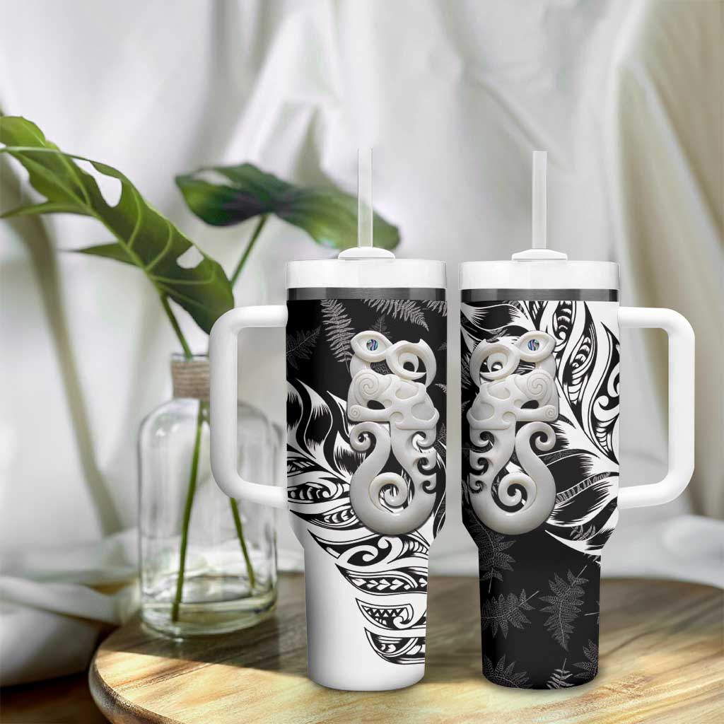 Aotearoa Manaia NZ Maori Silver Fern Tumbler With Handle LT14 - Polynesian Pride