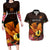 Gude Hi Hai Papua New Guinea Couples Matching Long Sleeve Bodycon Dress and Hawaiian Shirt Motuan PNG Raggiana Bird of Paradise Tropical Vibes LT14 Black - Polynesian Pride