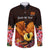 Gude Hi Hai Papua New Guinea Family Matching Long Sleeve Bodycon Dress and Hawaiian Shirt Motuan PNG Raggiana Bird of Paradise Tropical Vibes LT14 Dad's Shirt - Long Sleeve Black - Polynesian Pride