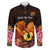 Gude Hi Hai Papua New Guinea Family Matching Puletasi and Hawaiian Shirt Motuan PNG Raggiana Bird of Paradise Tropical Vibes LT14 Dad's Shirt - Long Sleeve Black - Polynesian Pride