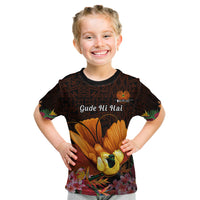 Gude Hi Hai Papua New Guinea Kid T Shirt Motuan PNG Raggiana Bird of Paradise Tropical Vibes LT14 Black - Polynesian Pride