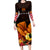 Gude Hi Hai Papua New Guinea Long Sleeve Bodycon Dress Motuan PNG Raggiana Bird of Paradise Tropical Vibes LT14 Long Dress Black - Polynesian Pride