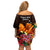 Gude Hi Hai Papua New Guinea Off Shoulder Short Dress Motuan PNG Raggiana Bird of Paradise Tropical Vibes LT14 - Polynesian Pride