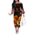 Gude Hi Hai Papua New Guinea Off The Shoulder Long Sleeve Dress Motuan PNG Raggiana Bird of Paradise Tropical Vibes LT14 Women Black - Polynesian Pride