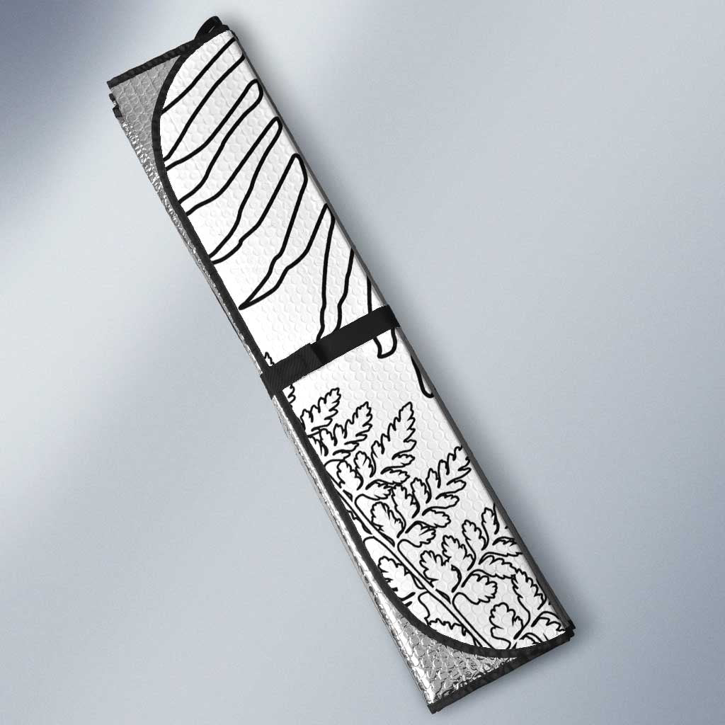 Custom New Zealand Kiwi Football Auto Sun Shade Aotearoa Silver Fern - Polynesian Pride