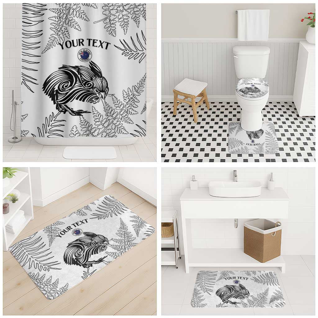 Custom New Zealand Kiwi Football Bathroom Set Aotearoa Silver Fern - Polynesian Pride