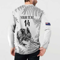 Custom New Zealand Kiwi Football Button Sweatshirt Aotearoa Silver Fern LT14 - Polynesian Pride