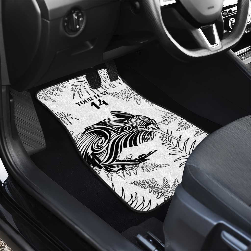 Custom New Zealand Kiwi Football Car Mats Aotearoa Silver Fern LT14 - Polynesian Pride