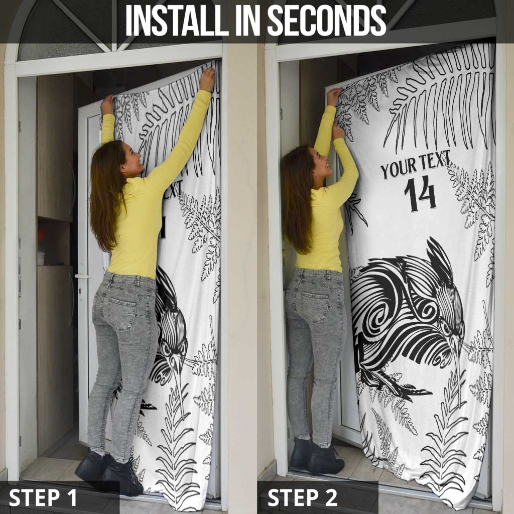 Custom New Zealand Kiwi Football Door Cover Aotearoa Silver Fern - Polynesian Pride