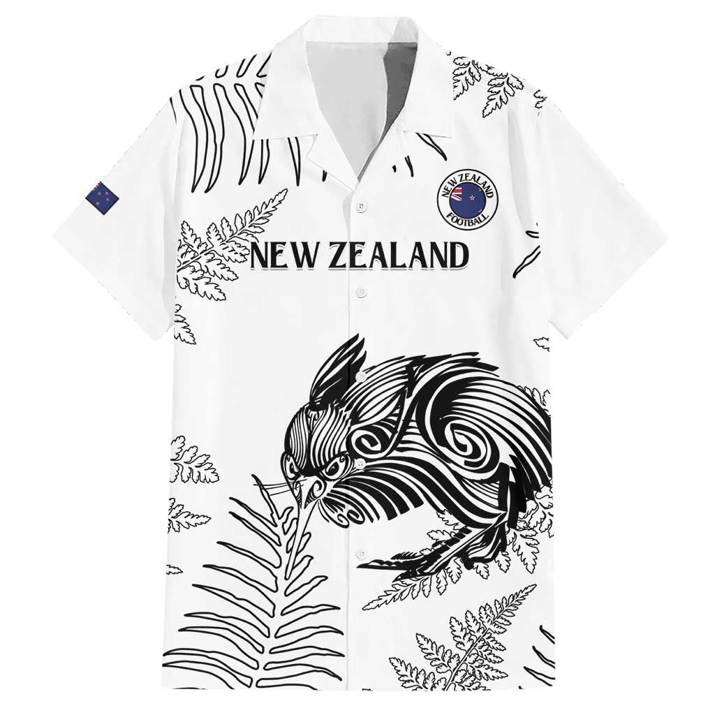 Custom New Zealand Kiwi Football Hawaiian Shirt Aotearoa Silver Fern LT14 White - Polynesian Pride