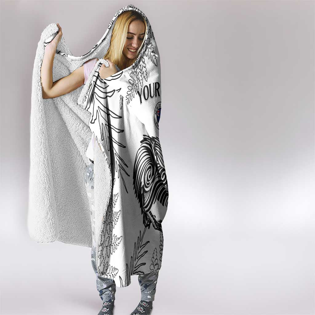 Custom New Zealand Kiwi Football Hooded Blanket Aotearoa Silver Fern LT14 - Polynesian Pride
