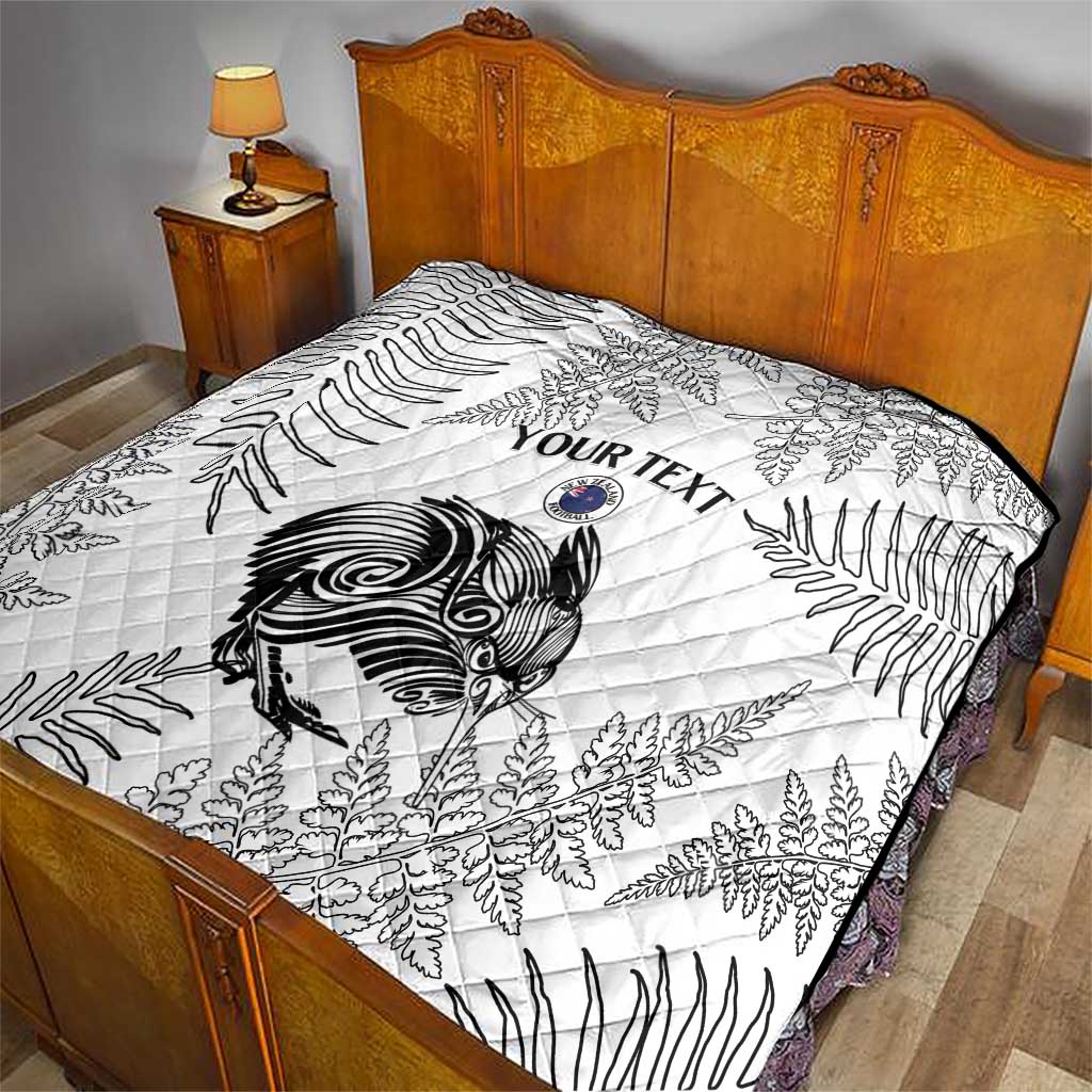 Custom New Zealand Kiwi Football Quilt Aotearoa Silver Fern
