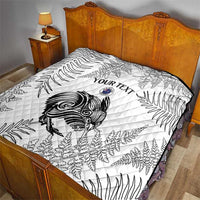 Custom New Zealand Kiwi Football Quilt Aotearoa Silver Fern