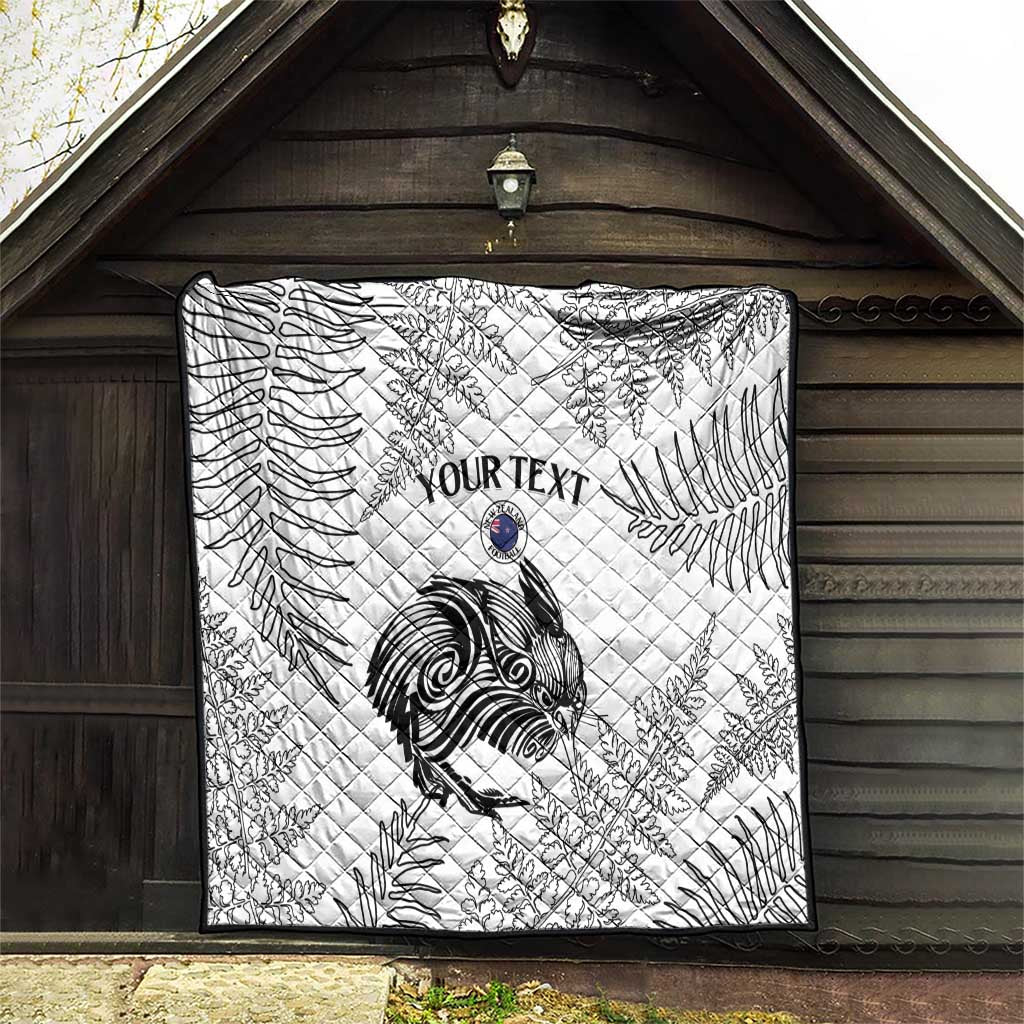 Custom New Zealand Kiwi Football Quilt Aotearoa Silver Fern