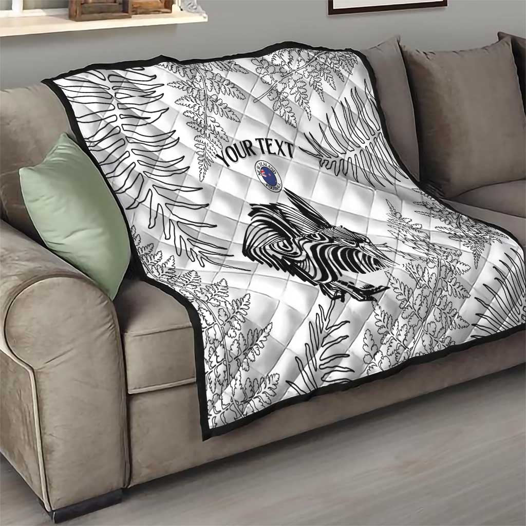 Custom New Zealand Kiwi Football Quilt Aotearoa Silver Fern