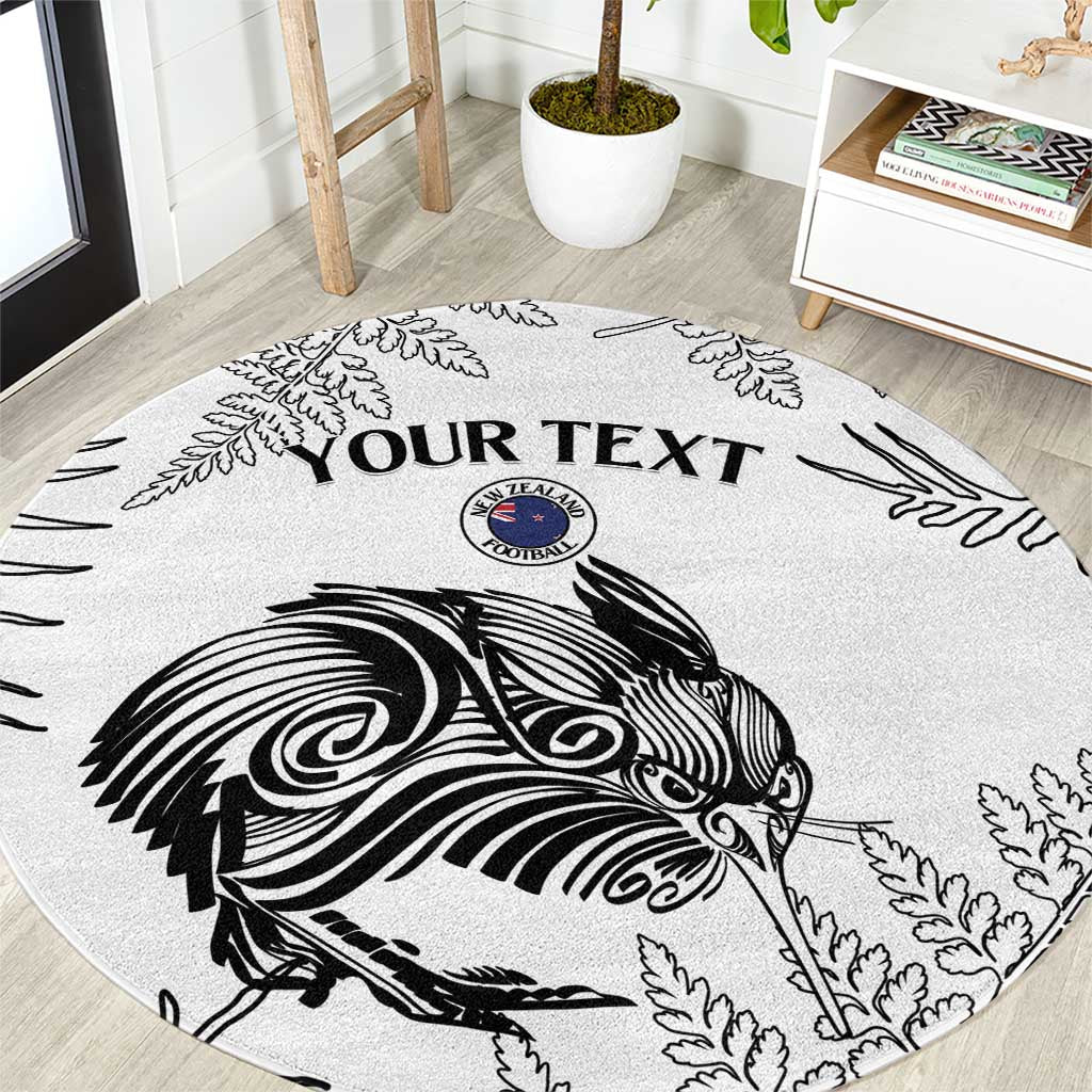 Custom New Zealand Kiwi Football Round Carpet Aotearoa Silver Fern