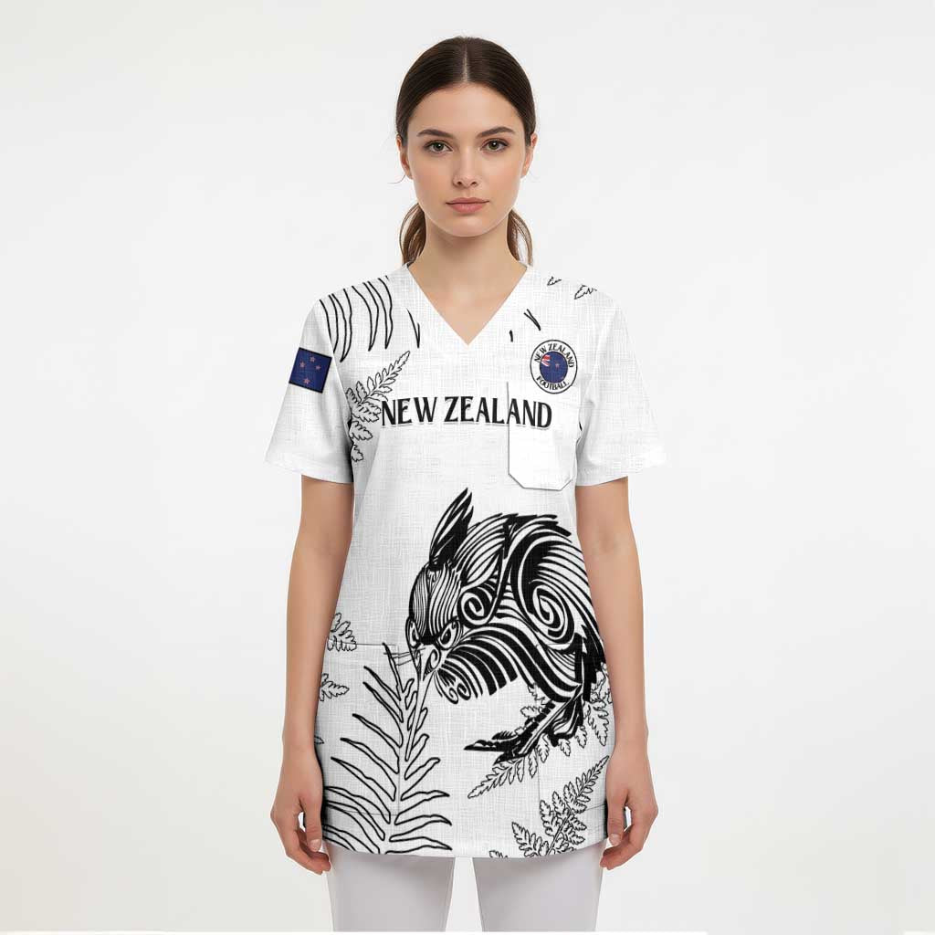 Custom New Zealand Kiwi Football Scrub Top Aotearoa Silver Fern - Polynesian Pride