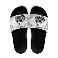 Custom New Zealand Kiwi Football Slide Sandals Aotearoa Silver Fern - Polynesian Pride