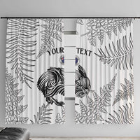 Custom New Zealand Kiwi Football Window Curtain Aotearoa Silver Fern LT14 With Hooks White - Polynesian Pride